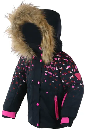 Degre 7 Veste de ski col fausse fourrure marine