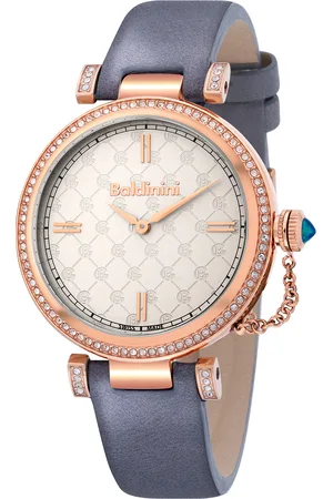 BALDININI Montre Femme en Cuir & cristaux Swarovski Dona grise
