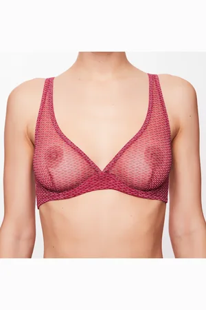 DNUD Soutien-Gorge Triangle armaturé Babylon à rayures bordeaux/