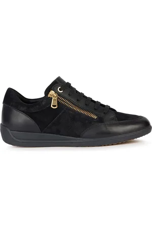 Geox Baskets en Cuir & Velours de Cuir Myria noires