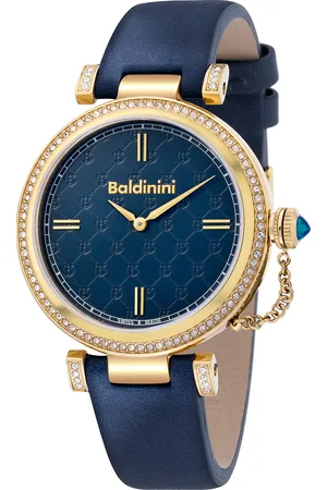 BALDININI Montre Femme en Cuir & cristaux Swarovski Dona bleue