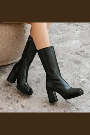 Jonak Bottes en Cuir Boulier noires - Talon 8.5 cm