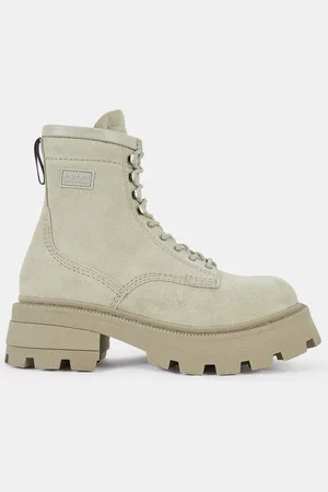 Eytys Boots en Velours de Cuir Michigan beiges - Talon 5 cm