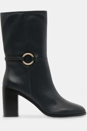 Galeries Lafayette Bottes talon détail rond vert - Talon 9 cm