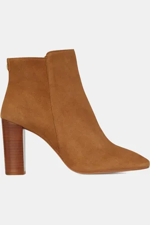 Galeries Lafayette Bottines en Velours de cuir bout en amande - Talon 8 cm
