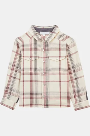 Cadet Rousselle Chemise en Coton bio Augustin à carreaux écru/rouge