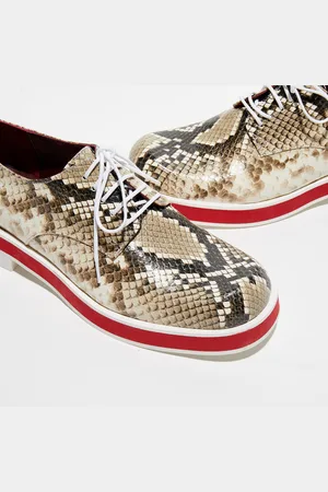 Avril Gau Derbies en Cuir python Punab beige/blanc