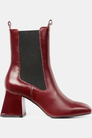 Galeries Lafayette Chelsea Boots en Cuir - Talon 7 cm
