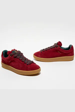 Lanvin Baskets en Velours de Cuir Lite Curb Low