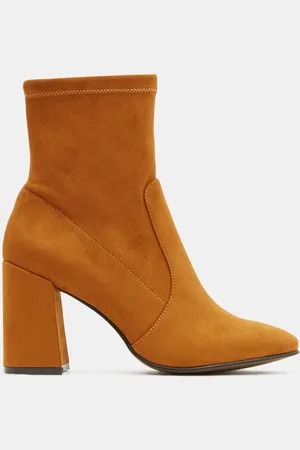 Galeries Lafayette Bottines en Velours de cuir Stretch - Talon 9 cm