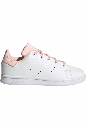 adidas Baskets en Cuir Stan Smith blanc/orange pâle