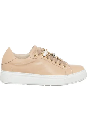 Loretta Pettinari Sneakers en Cuir Nea saumon/beige