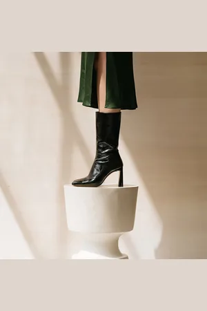 Jonak Bottes en Cuir Butin noires - Talon 9 cm