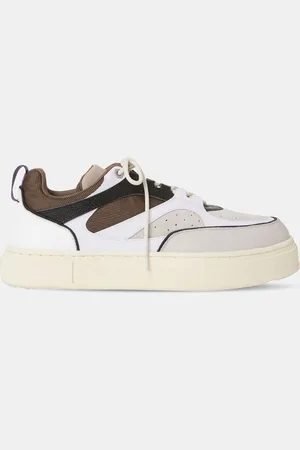 Eytys Baskets en Cuir Sidney blanc/marron