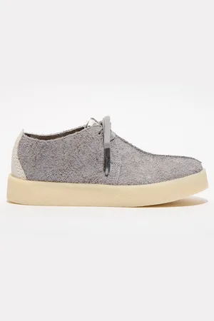 Clarks Derbies en Velours de Cuir texturé Trek Cup grises