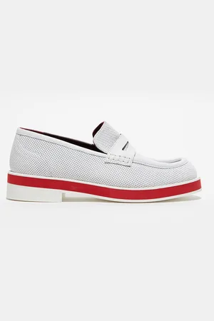 Avril Gau Mocassins en Cuir ajouré Pino blanc/rouge