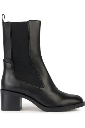 Geox Chelsea boots en Cuir Giulila noirs - Talon 6 cm