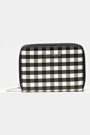 Coccinelle Petit compagnon en Cuir Tassel Vichy noir/blanc 12.5x9 cm