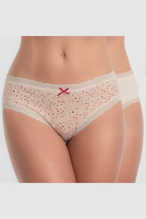 Playtex 2 Culottes Cotton Fancy beige/rouge/rose