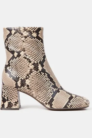 Galeries Lafayette Bottines en Cuir imprimées python - Talon 7 cm