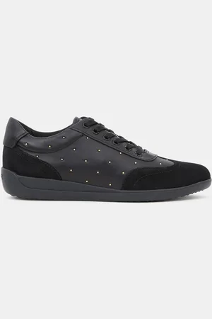 Geox Baskets en Cuir & Velours de Cuir Myria noires