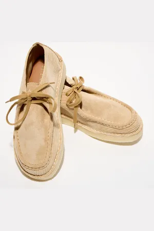 Clarks Derbies en Velours de Cuir & Tissu côtelé Desert Nomad