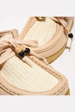 Clarks Derbies en Velours de Cuir Wallabee beige/écru