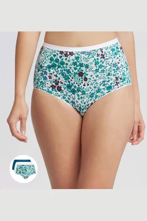 Playtex 3 Culottes taille haute Coton Bio bleues