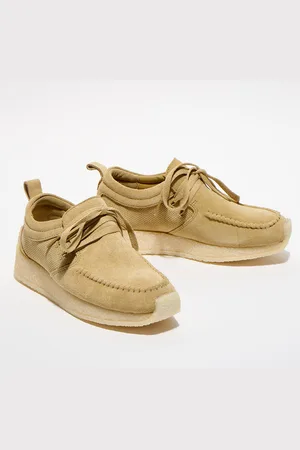 Clarks Derbies en Velours de Cuir Maycliffe beiges