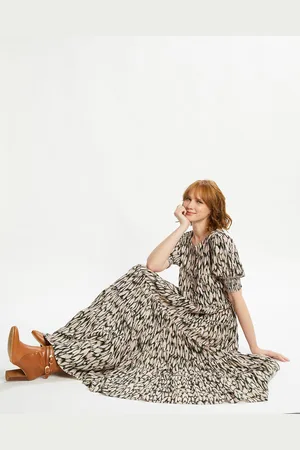 Scotch&Soda Robe Midi imprimée rose/écru/noir