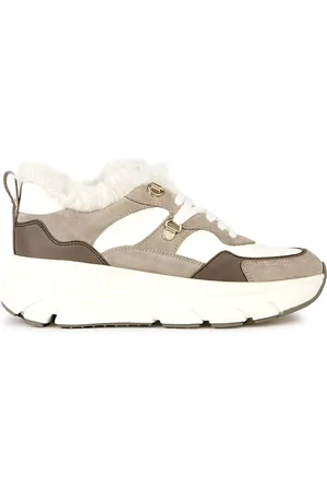Geox Baskets en Cuir & Velours de Cuir Diamanta blanc/beige