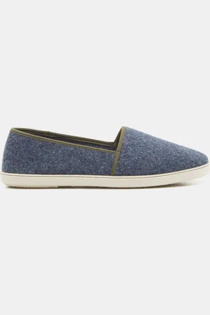 Galeries Lafayette Chaussons en feutrine intérieur fourré bleu/kaki