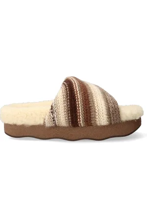 Chloé Chaussons en Laine Wavy marron/beige - Talon 5 cm