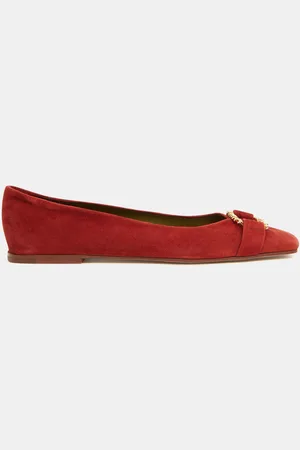 Maria Luca Ballerines en Velours de Cuir Erminia rouges