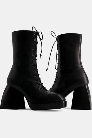 NODALETO Bottines en Cuir Appo noires - Talon 8 cm