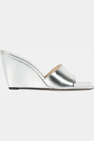 Wandler Mules en Cuir Gaia argentées - Talon 9 cm