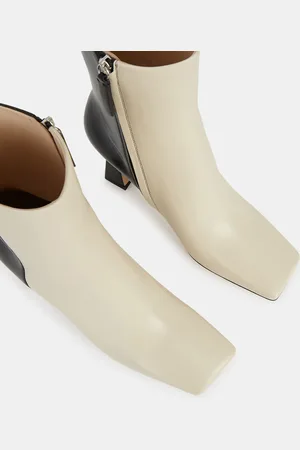 Wandler Bottines en Cuir Bicolore écru/noir - Talon 9 cm