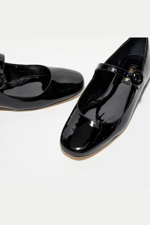 Larroude Ballerines en Cuir verni Blair noires