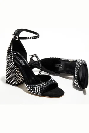 PARIS TEXAS Sandales en Straa Fiona noires - Talon 10 cm