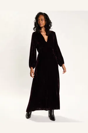 Lauren Vidal Robe en Velours Solo violette