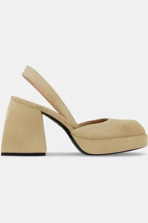 NODALETO Escarpins en Velours de Cuir Lena beiges - Talon 10 cm