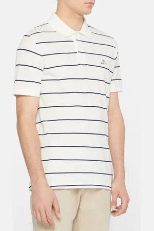 GANT Polo droit marinière blanc/bleu