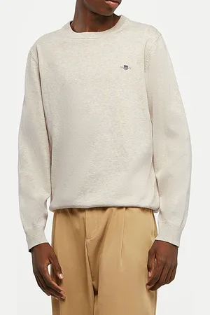 GANT Pull col rond uni écru
