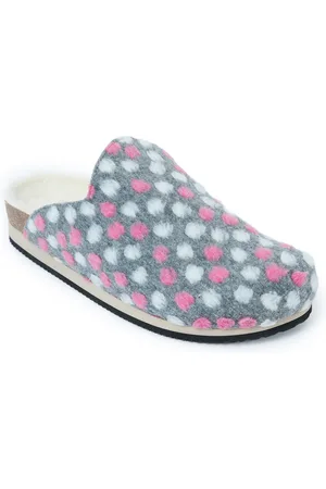 Mandel Chaussons Angel Dots gris/blanc/rose