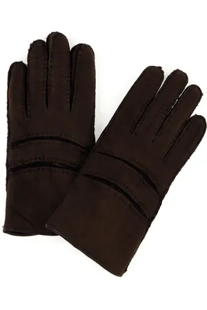 Maison Fabre Gants en Cuir de Mouton retourné Mark bruns
