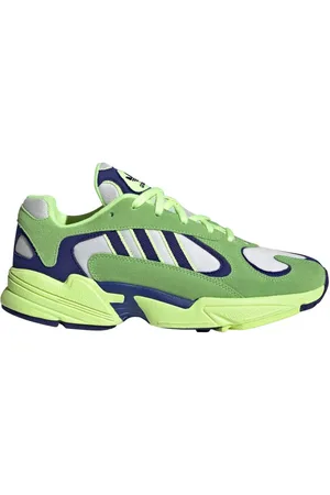 adidas Baskets en Velours de Cuir & Mesh Yung-1 vert/gris/marine