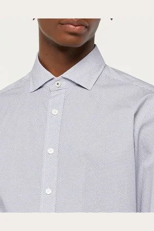 Hackett Chemise Slim Fit à imprimé ancres bleu ciel/blanc