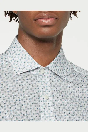 Hackett Chemise Slim Fit à imprimé mosaïque beige/vert