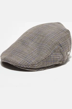 Hackett Casquette plate prince de galles beige/marron