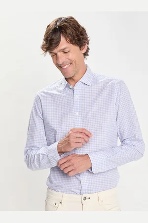 Hackett Chemise Slim Fit à carreaux bleue